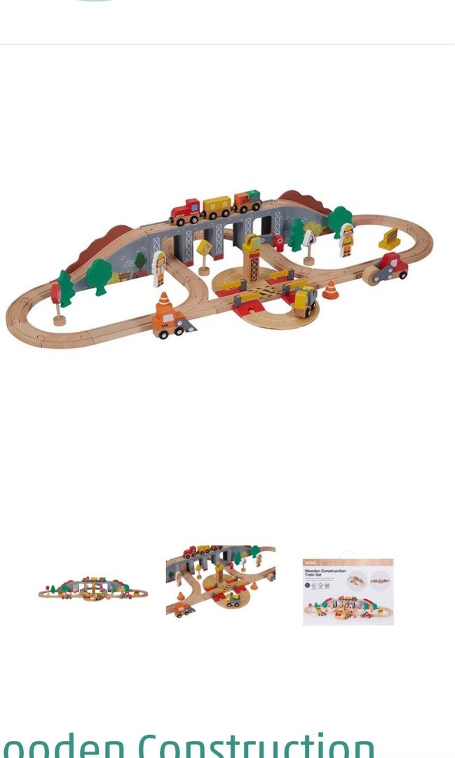 Anko Wooden Construction Train Set, Hobbies & Toys, Toys & Games on