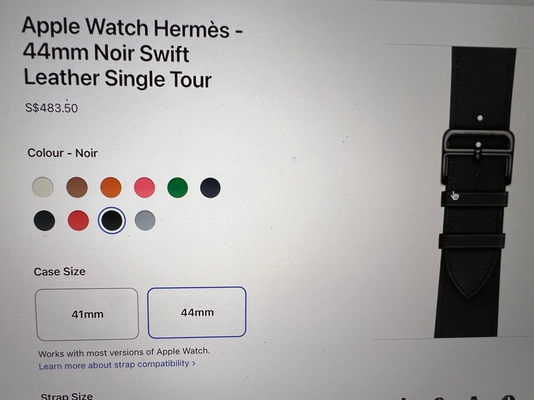 Hermes Band Apple Watch Single Tour 44 mm Hermès Navy Swift Leather New  Sealed