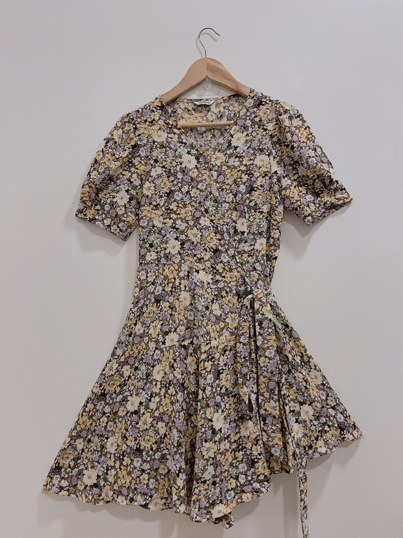 Asymmetric Embroidered Floral Black Dress