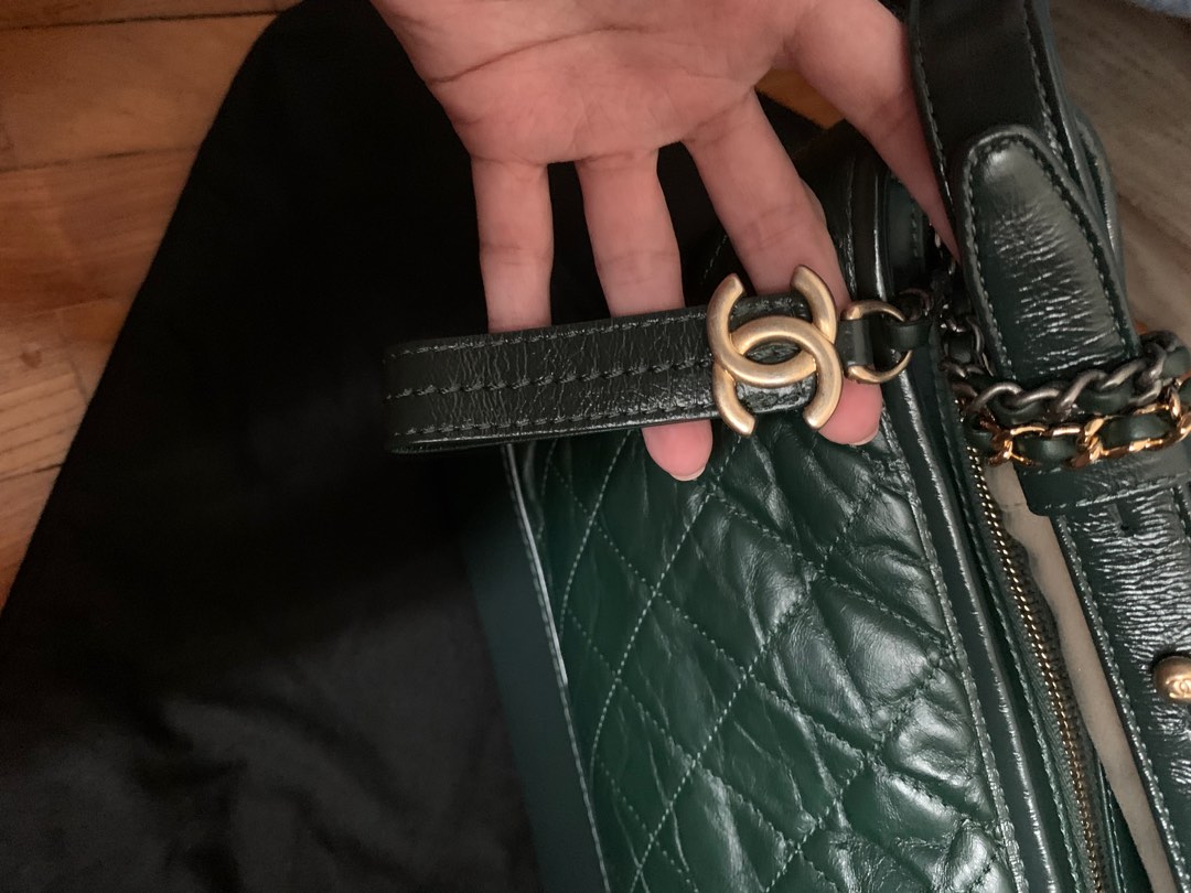 Chanel Gabrielle medium size (green ), Luxury, Bags & Wallets on Carousell