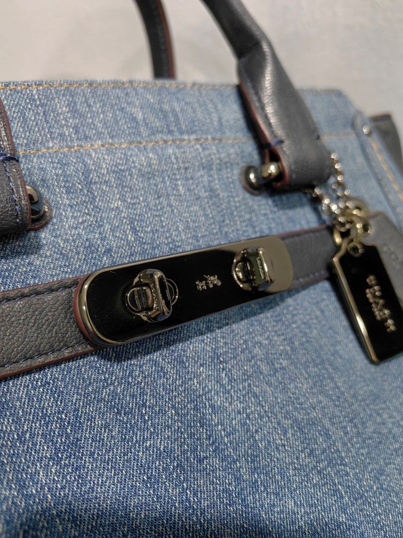 Authentic Coach Soft Swagger 27 bag in Colorblock Denim