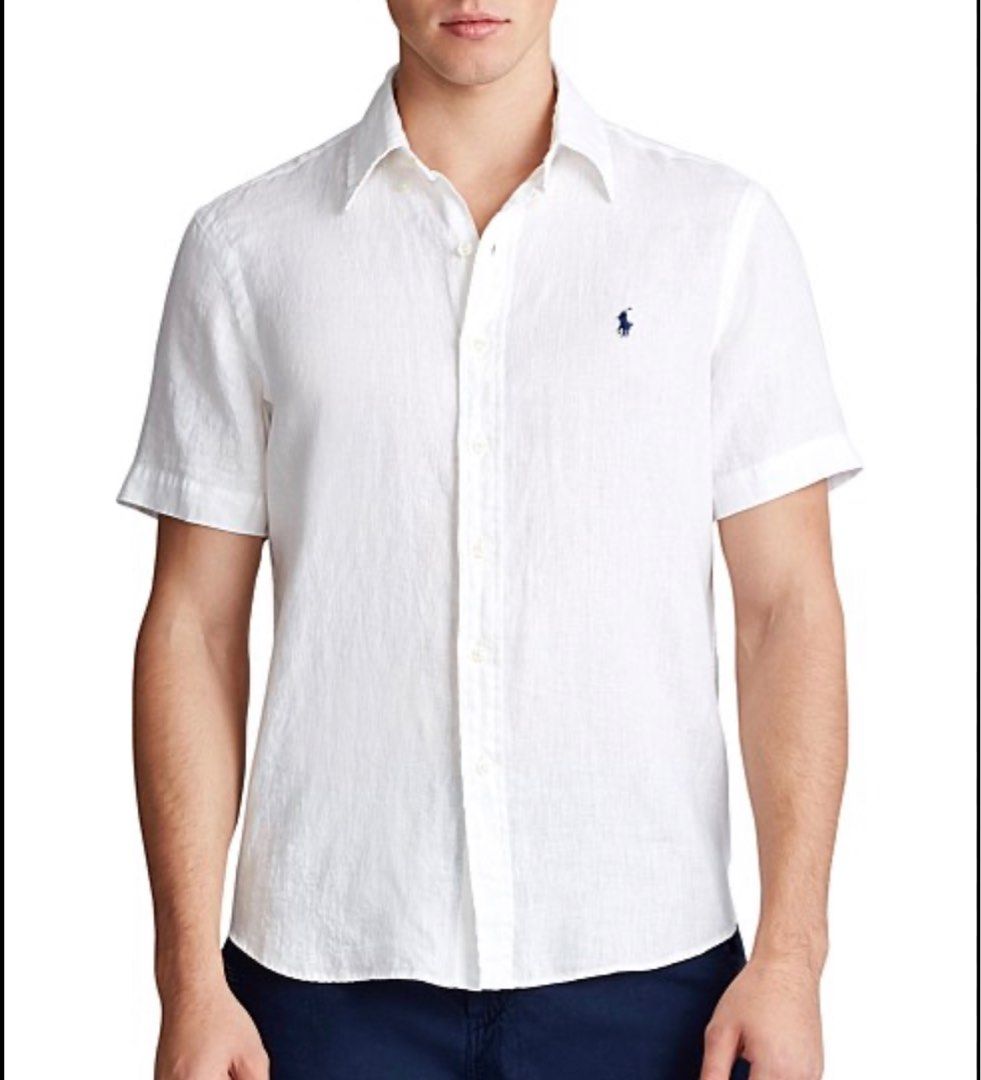 Authentic Polo Ralph Lauren linen short sleeve shirt Men s