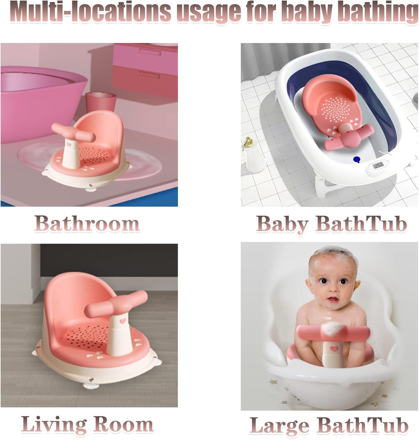 Baby Bathtub Seat，Baby Bath Seat for Tub Sit Up，Baby Shower