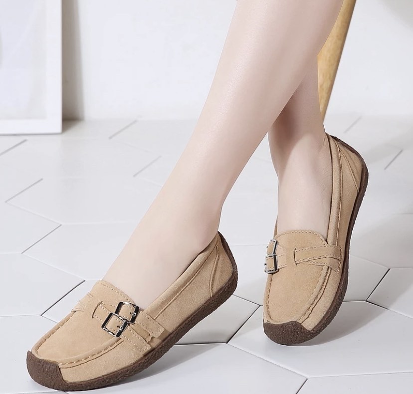 Khaki flat shoes outlet