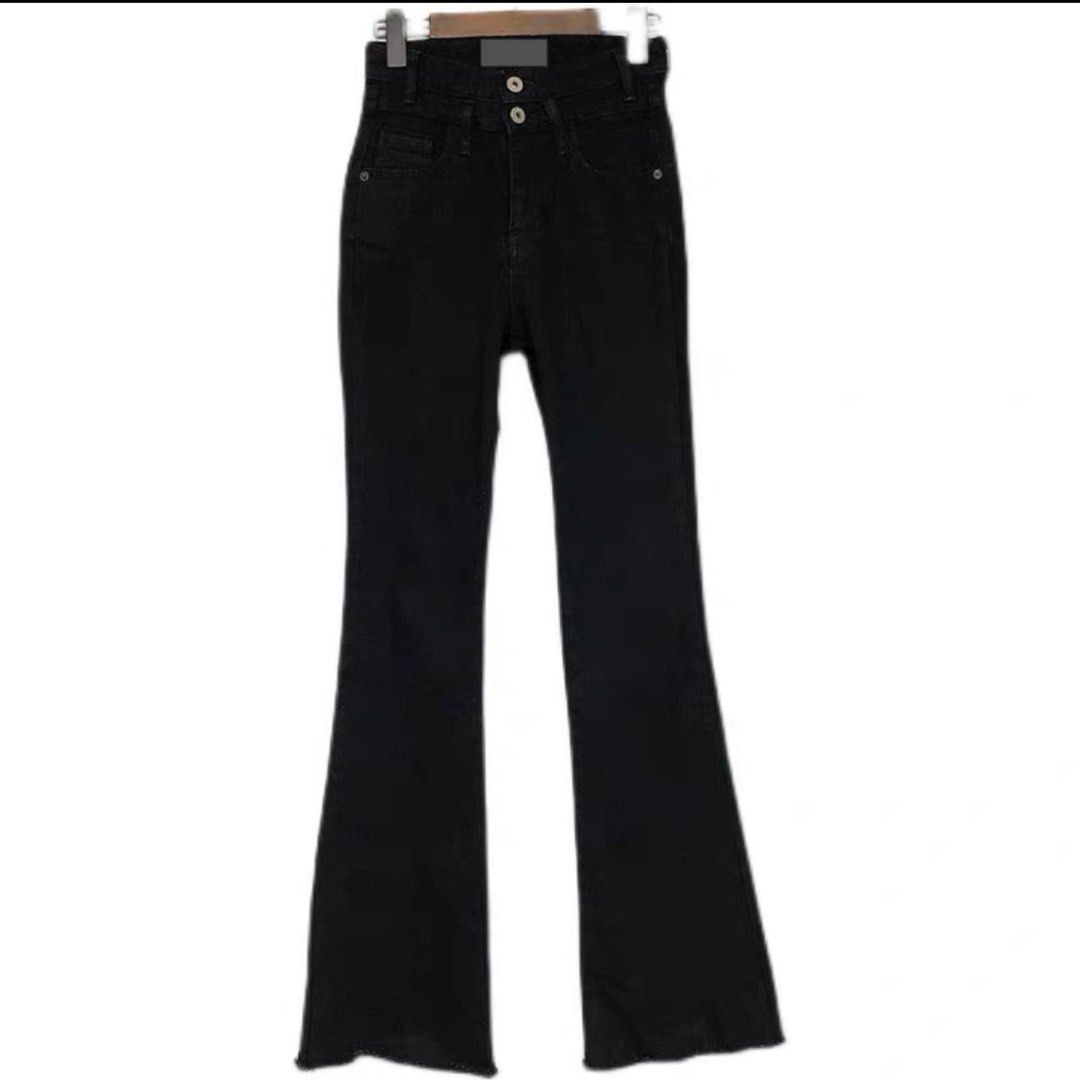 BISUAL Women's Black Bell Bottom Jeans for Women Indonesia