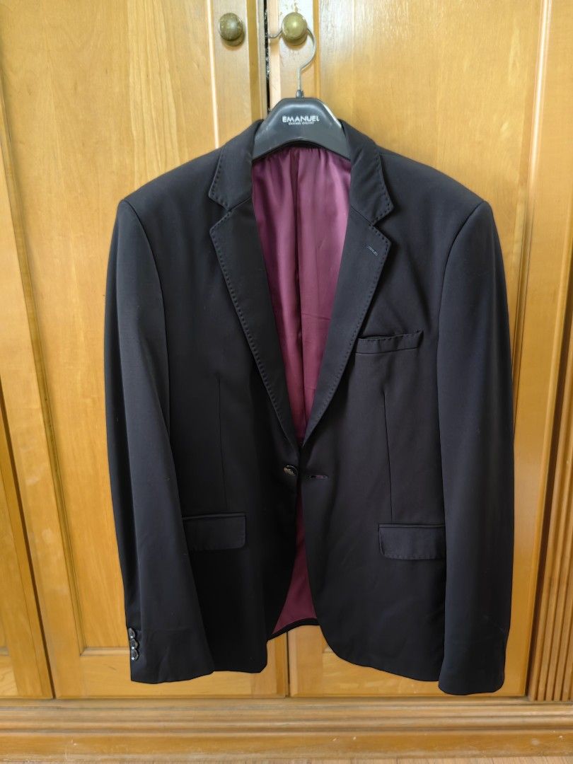 Black blazer best sale with red lining