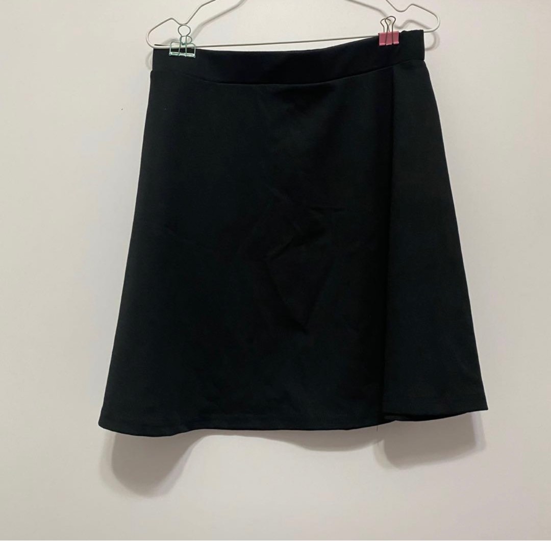 BN BRAND NEW Black Work Flare Skater Skirt Basic Bottom Women s