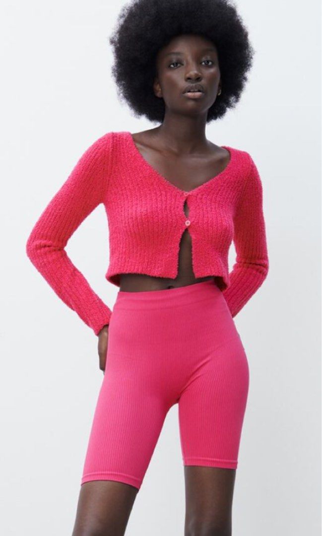 BNWT Pink Zara cardigan Women s Fashion Tops Longsleeves on