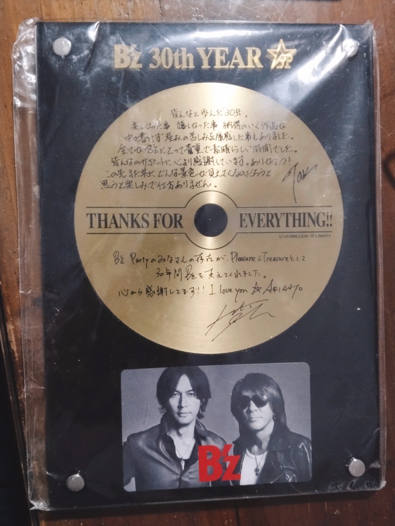 B'Z FAN CLUB : 30TH YEAR Thanks to you GOLDDISC, official authentic Japan  edition