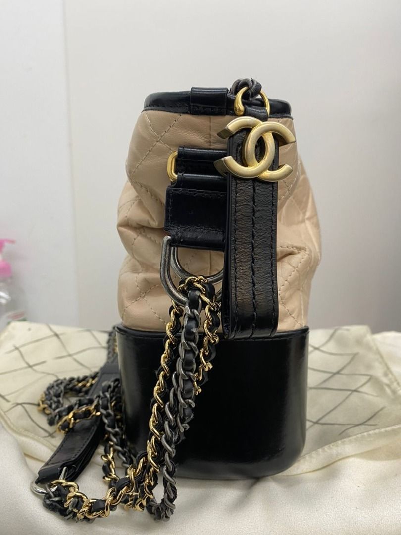 Chanel Large Gabrielle Hobo Black Aged Calfskin Mixed Hardware