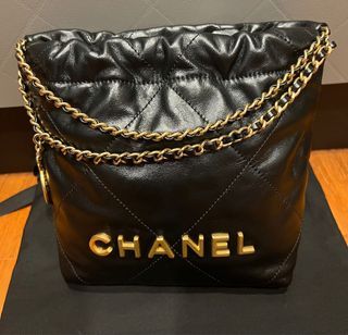 Chanel 22P Camera Crossbody Bag Caviar Black GHW(Microchip)