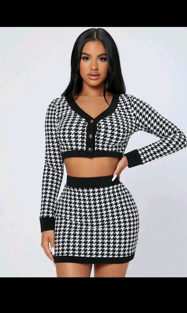 Checkered 2 piece outfit clearance