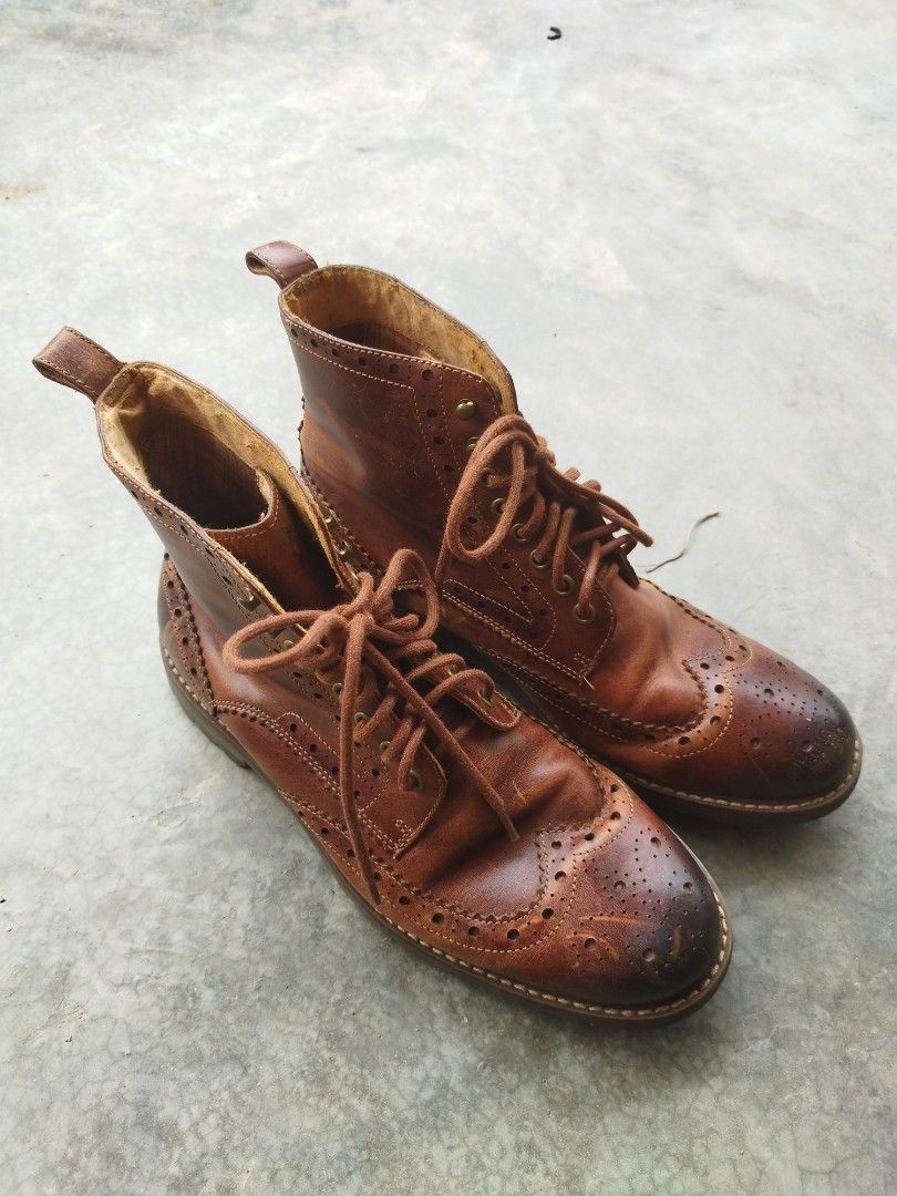 Clarks brogue boots top