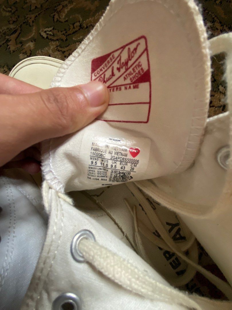 Cdg converse store size 9.5