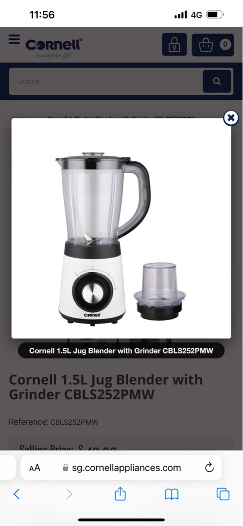 Cornell 1.5L Jug Blender with Grinder, TV & Home Appliances, Kitchen