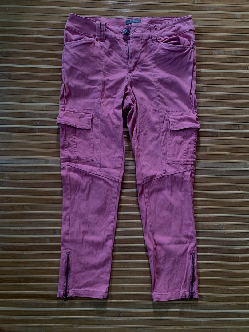 cotton denim pink cargo pants, Women's Fashion, Bottoms, Jeans