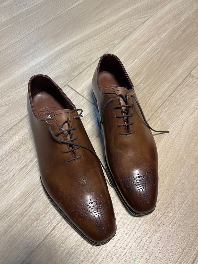 Crockett & Jones Handgrade Dark Brown whole cut oxford, 男裝, 鞋