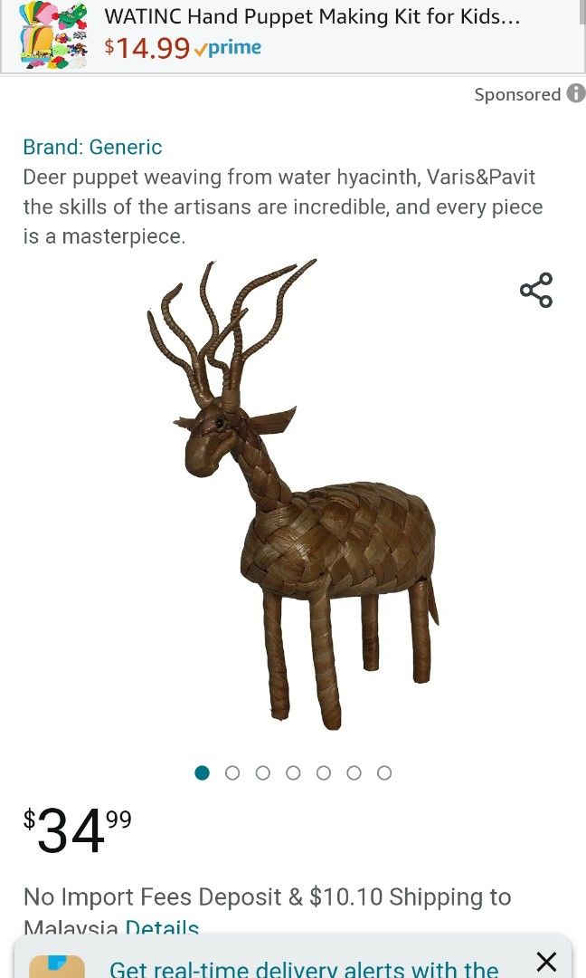 Deer puppet weaving from water hyacinth, Furniture & Home Living, Home ...