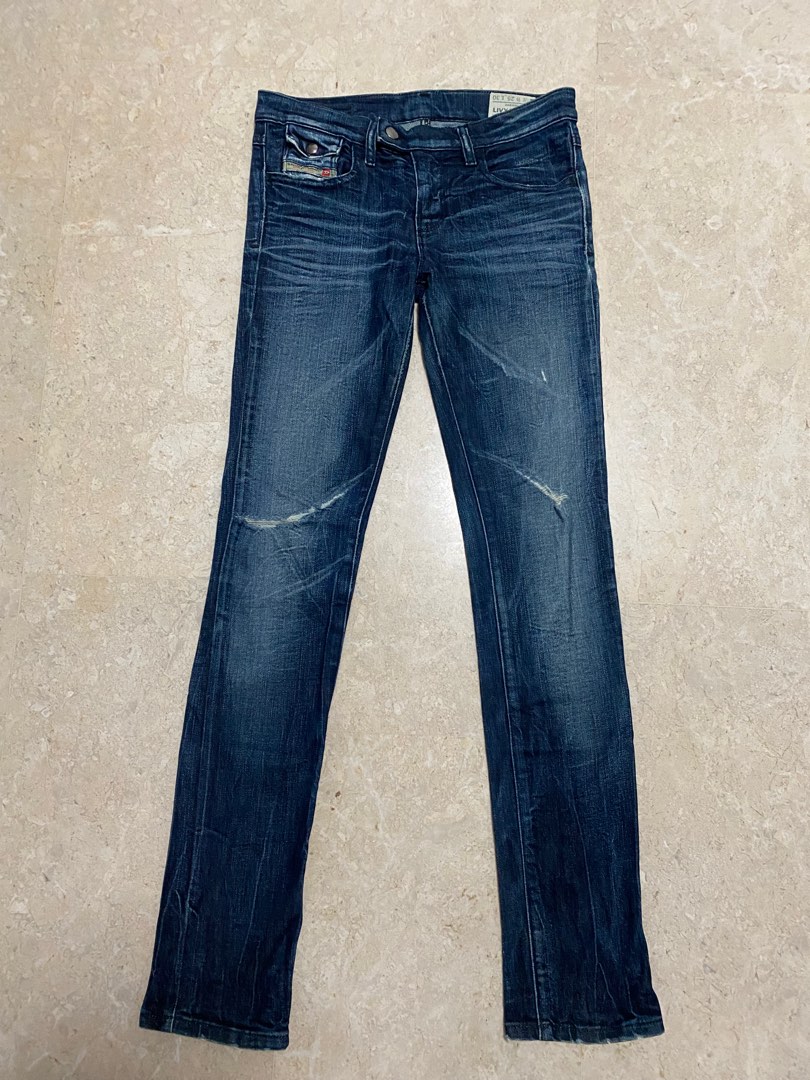 DIESEL ripped skinny jeans, Men's Fashion, Bottoms, Jeans on Carousell