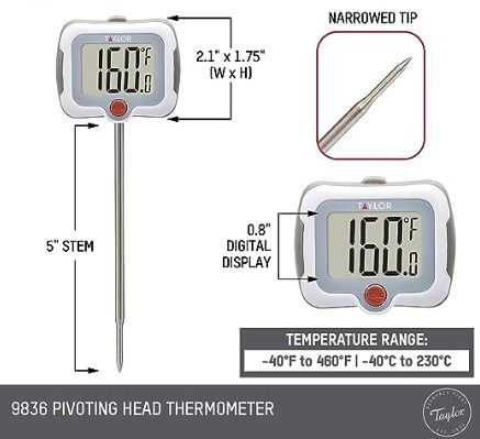 Pivoting Display Thermometer, 9836