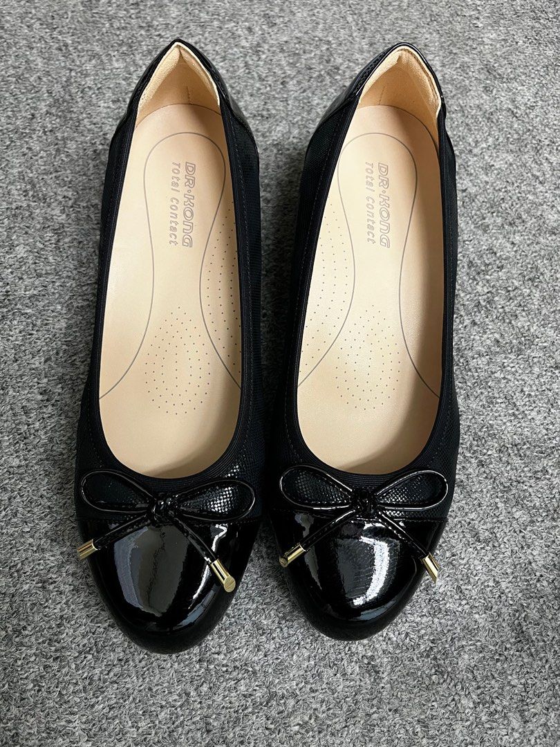 黑色平底鞋Dr kong健康鞋, 女裝, 鞋, 平底鞋- Carousell