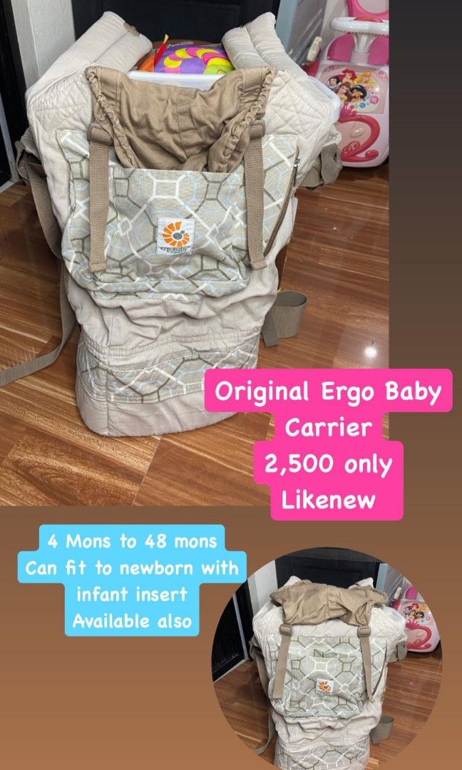 Ergo baby carrier and infant insert on sale