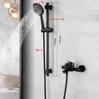 ES Shower Tiang Set Komplit Shower Mandi Full Set - Simple Hitam
