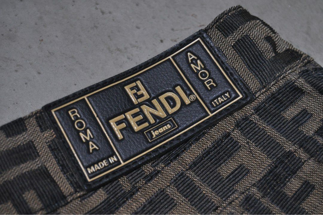 Fendi zucca deals print jeans