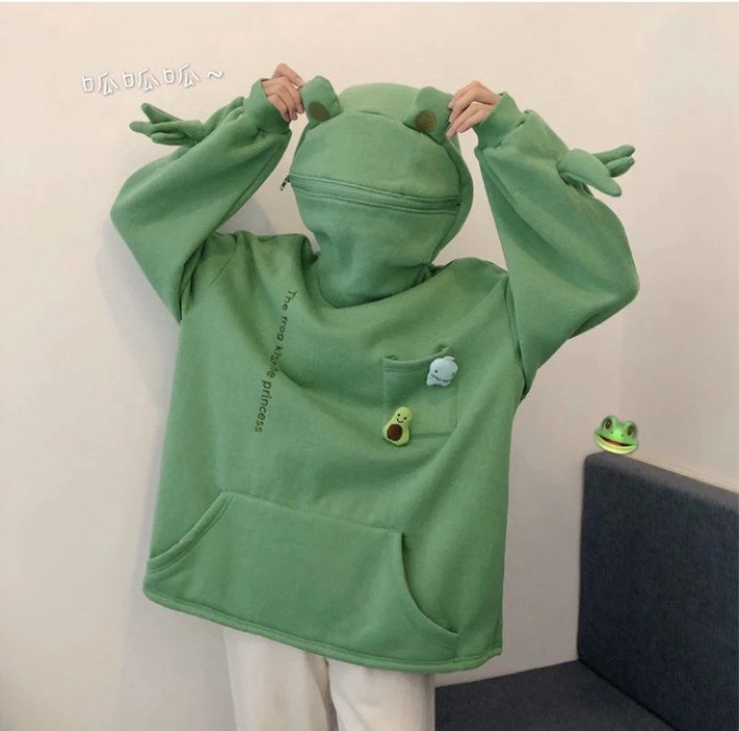 Frog oversized hoodie Women s Fashion Coats Jackets and