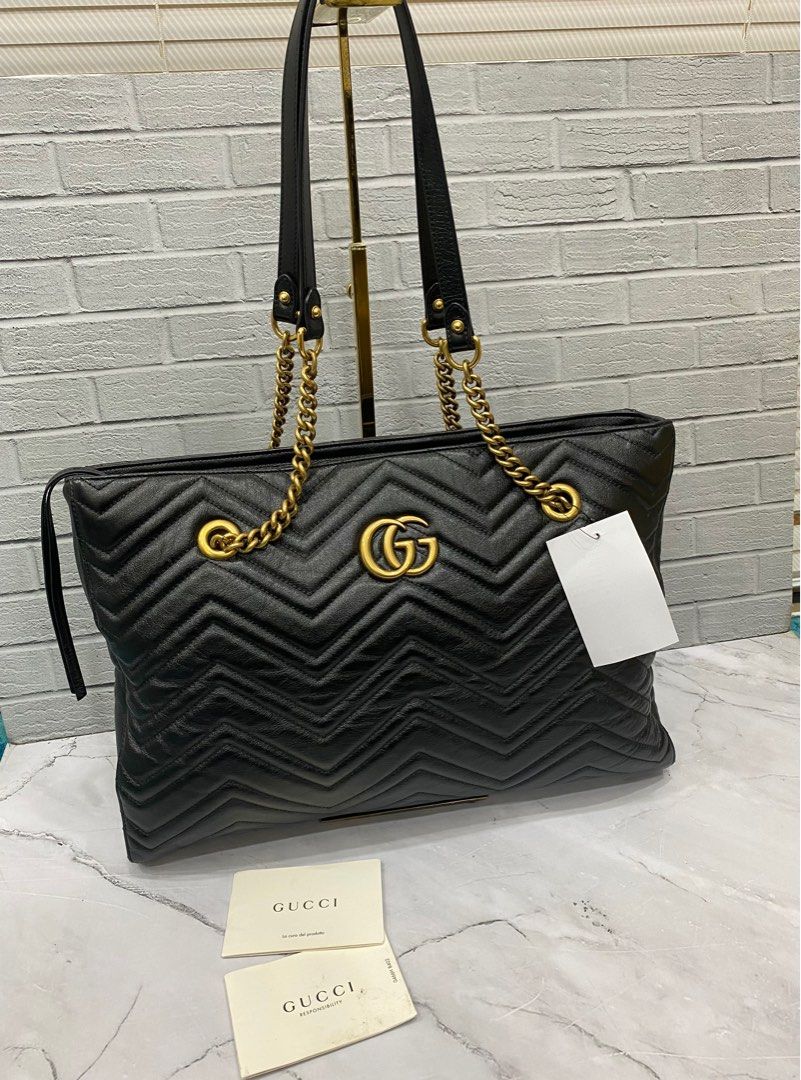 GUCCI marmont large tote bag black GHW Size 39x30x6 Db booklet 18 5 Barang Mewah Tas Dompet di Carousell