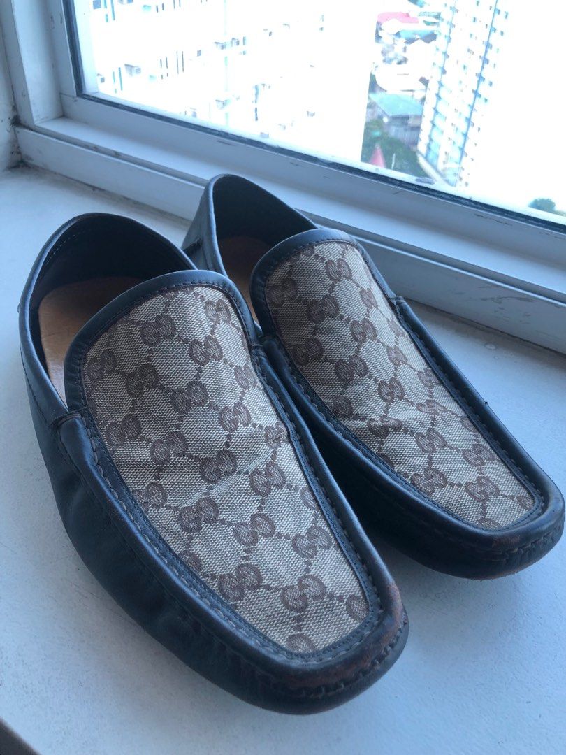 Gucci Signature GG Canvas Leather Loafers Men s Fashion Footwear Casual Shoes on Carousell