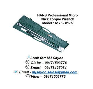 HANS Professional Micro Click Torque Wrench Model : 6175 / 8175
