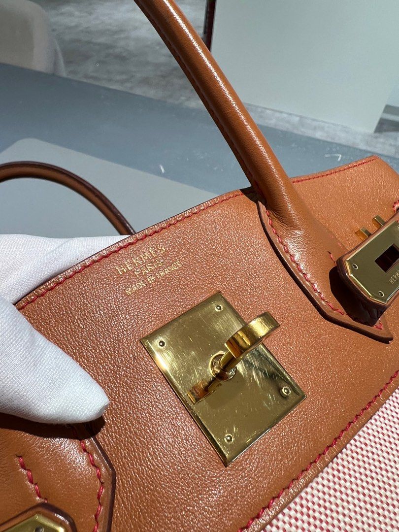 Hermes Birkin 30 Swift and Canvas Gold GHW, Luxury, Bags & Wallets on  Carousell