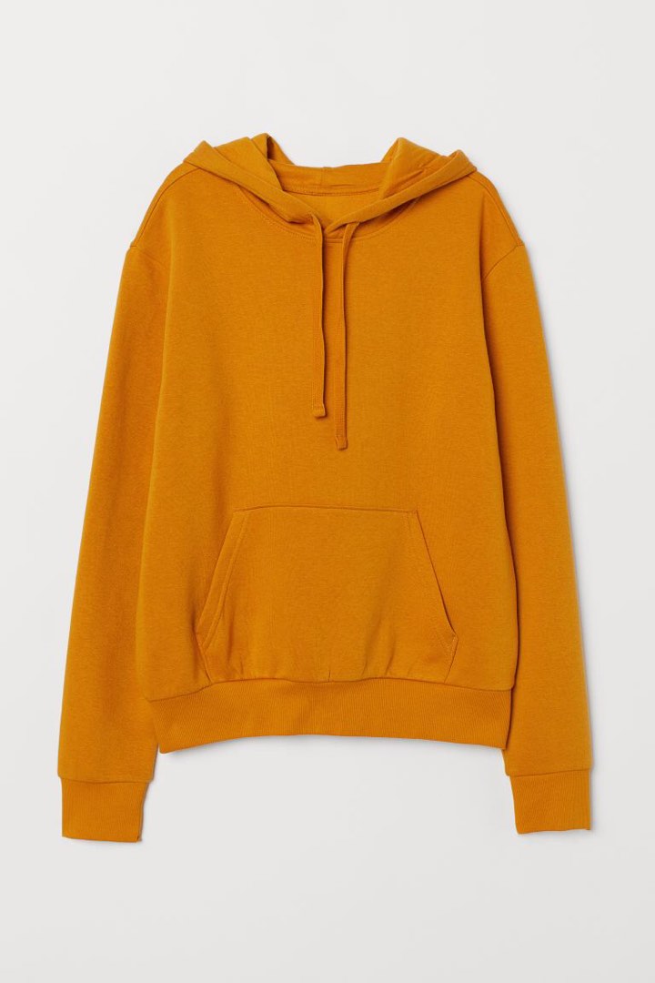 H M Mustard Yellow Hoodie Women s Fashion Tops Longsleeves on