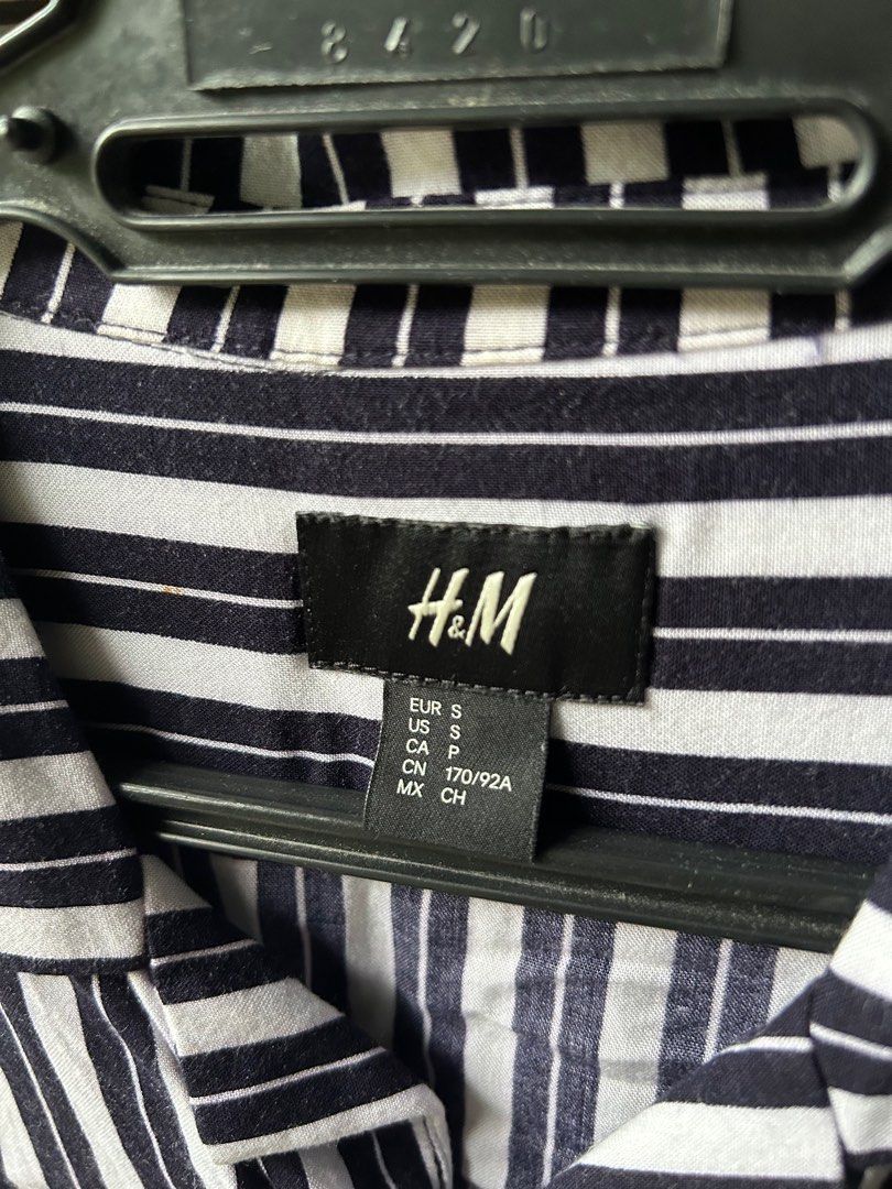 H M striped shirt blue white Men s Fashion Tops Sets Tshirts