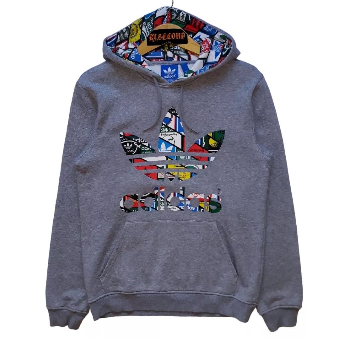Adidas trefoil hot sale hoodie multicolor