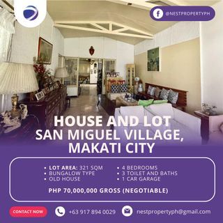 House and Lot San Miguel Village, Makati City - For SALE
