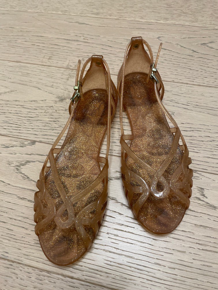 Gold sales jelly shoes