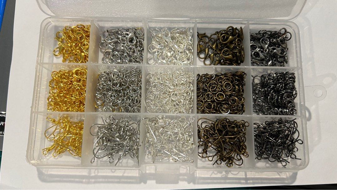 Jewellery craft items lobster clasps jump rings earring hooks 5 colours hobby craft materials