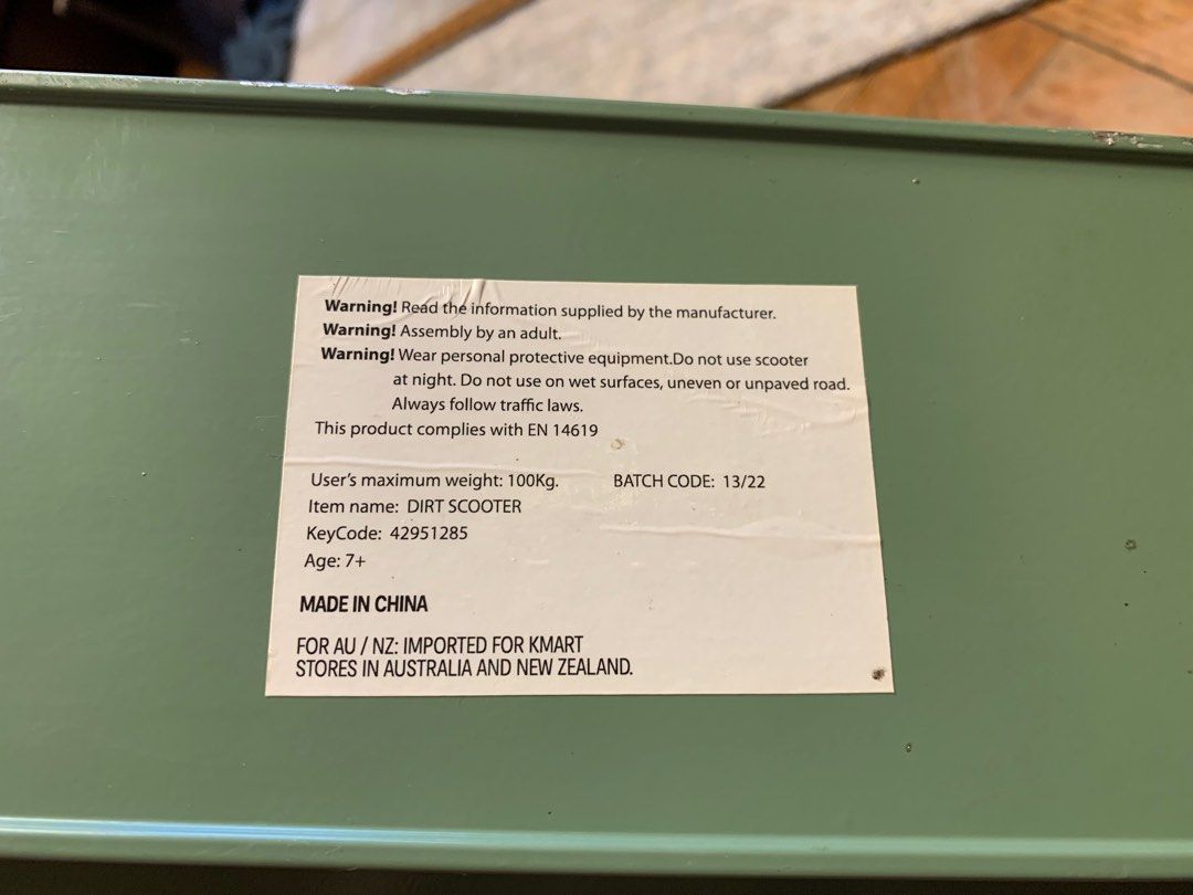 Kmart Dirt Burner OffRoad Adult Imported Scooter Almost New, Sports