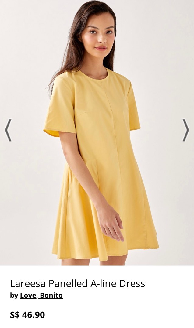 LB Lareesa Panelled A-line Dress in Yellow, size M (BNWT), Women's Fashion,  Dresses u0026 Sets, Dresses on Carousell