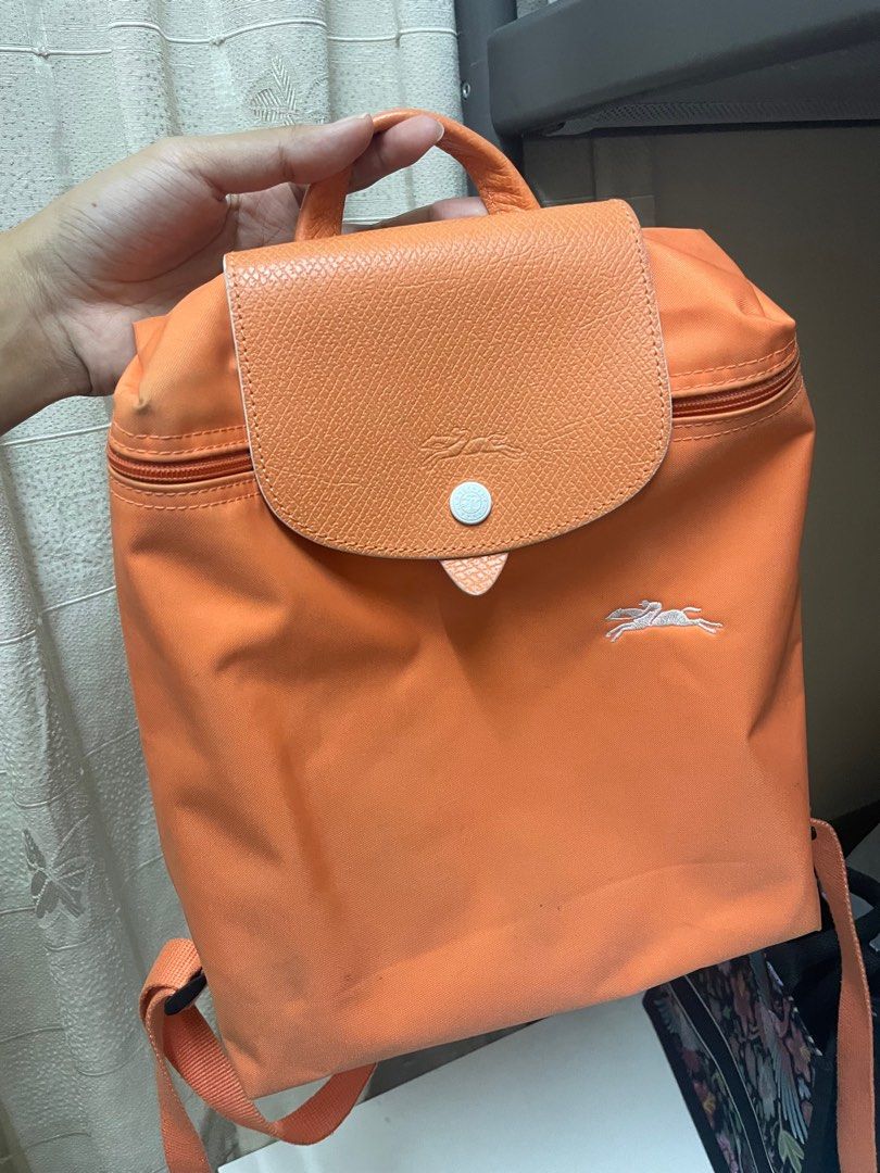 Orange store longchamp backpack