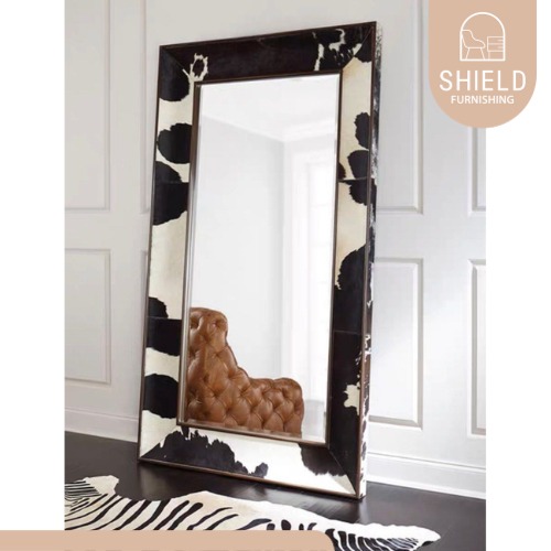 LONGWOOD Modern Leather Frame Mirror, Furniture & Home Living, Home
