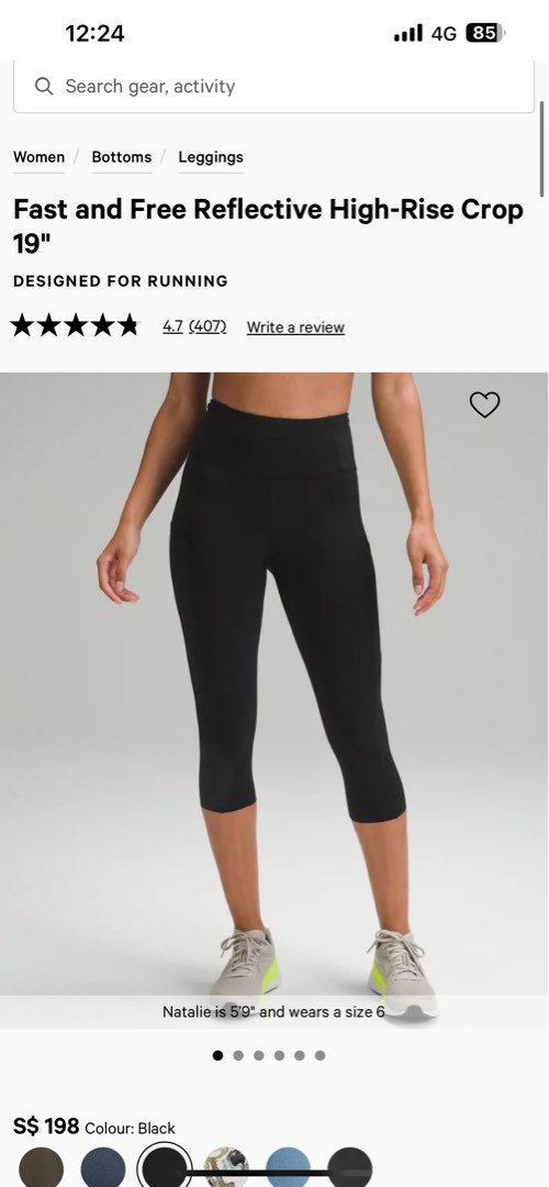 Lululemon Fast and Free Reflective Crop 19”, Women's Fashion, Activewear on  Carousell