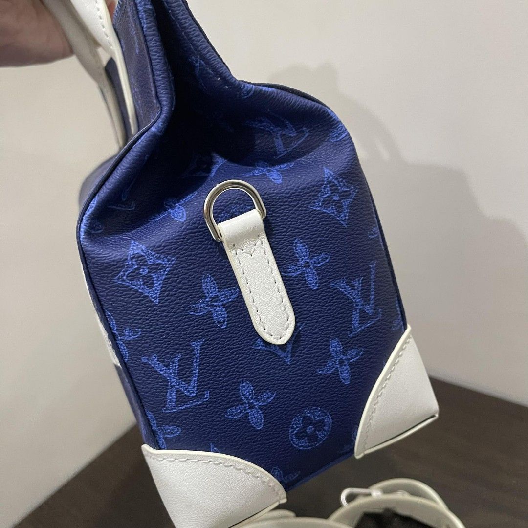 LV Vintage blue monogram litter bag, Luxury, Bags & Wallets on Carousell