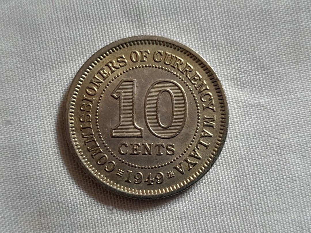 Malaya King George VI 10 Cents Coin 1949, Hobbies & Toys, Memorabilia &  Collectibles, Currency on Carousell