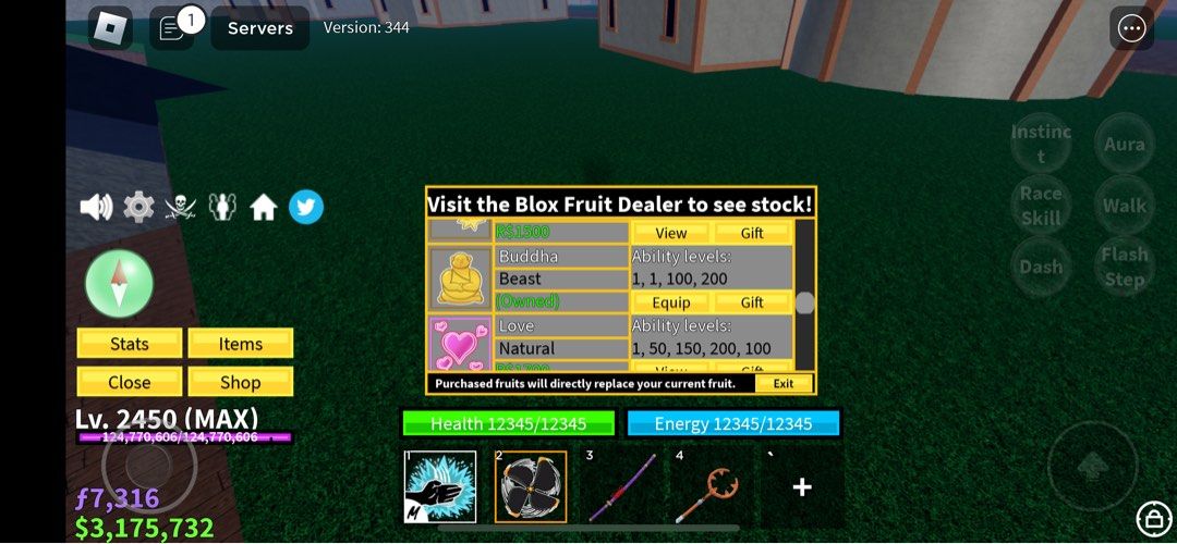 BLOX FRUIT ACCOUNT 🔥 GODHUMAN HS SG, QUAKE V2, HUMAN V3 (unverified) G16