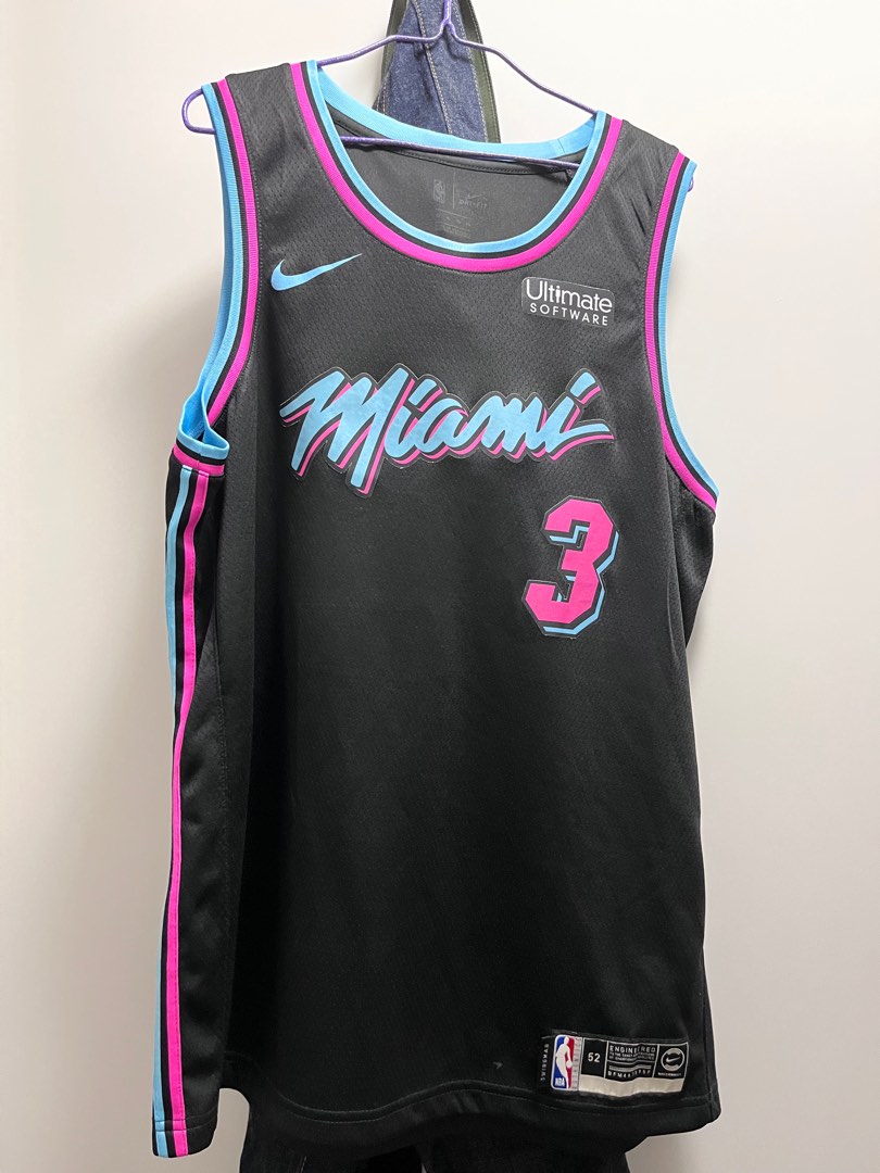 Dwyane Wade Miami Heat Vice Nights City Swingman Nike Jersey Size 52
