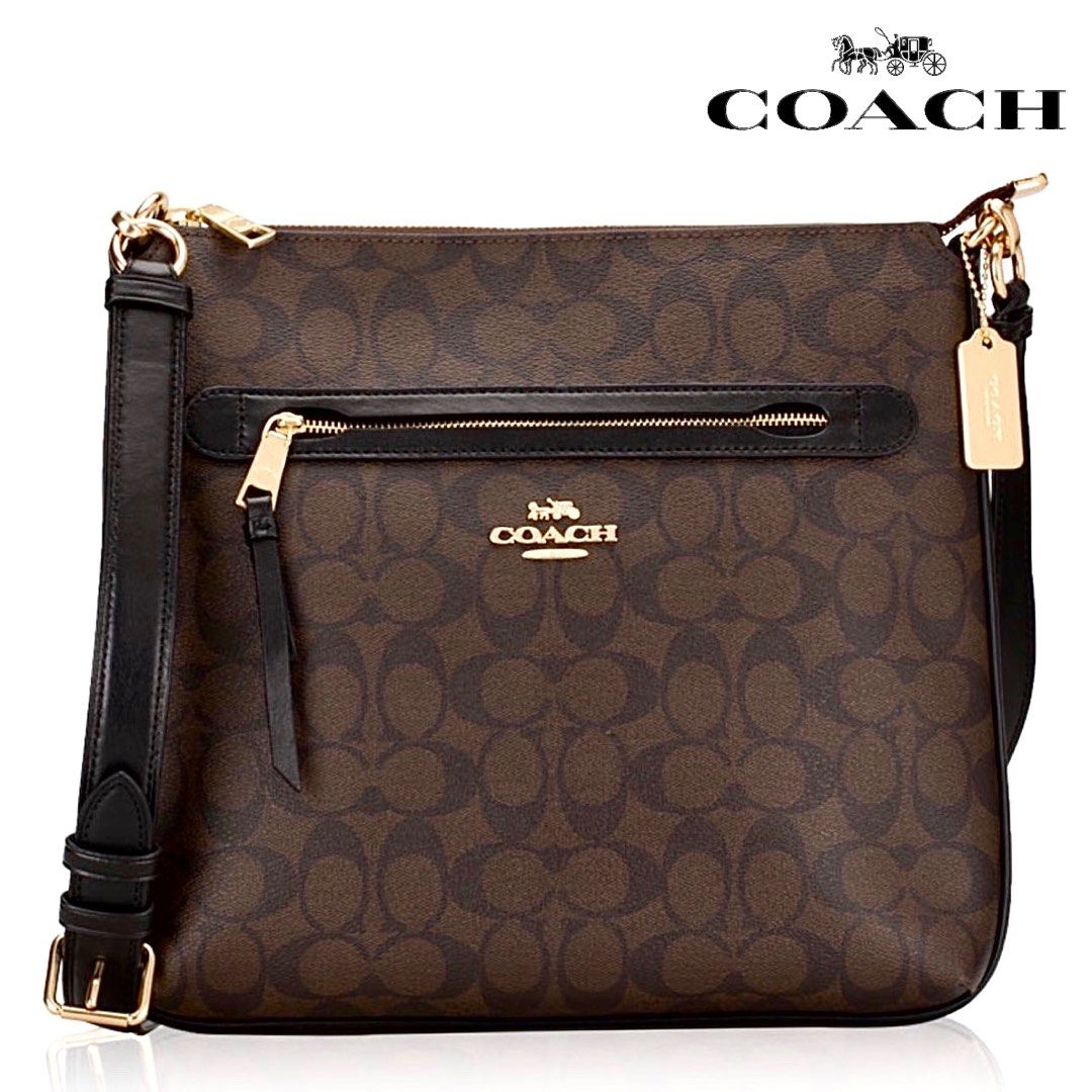 Coach FILE CROSSBODY IN SIGNATURE CANVAS, Im/Brown/Black, One Size