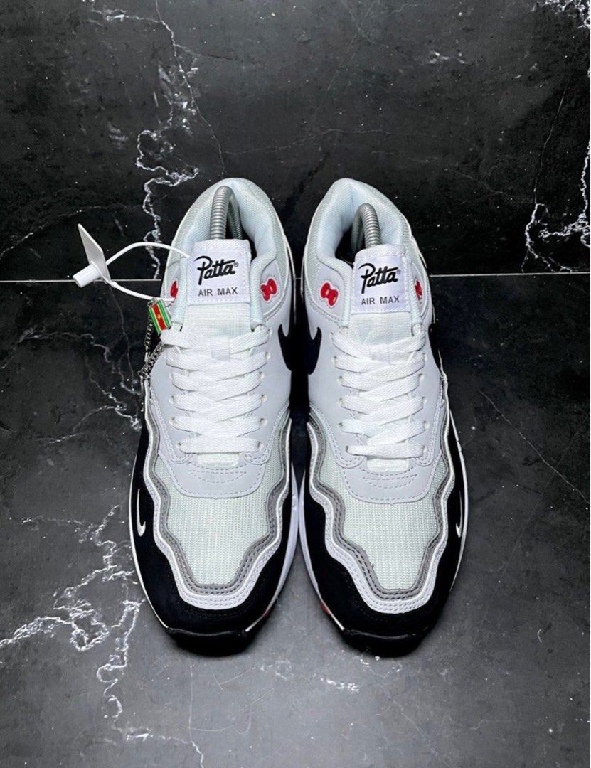 Nike Air Max 1 Patta White Black Wave made in Vietnam size US 8.5 42 insole  26.5cm